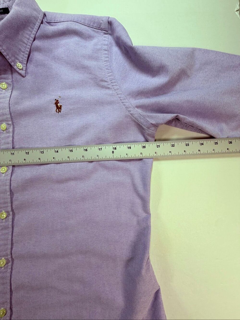Ralph Lauren Sport Women’s Size 14 Purple Oxford Shirt Slim Fit Cotton Pony Logo - Picture 7 of 9